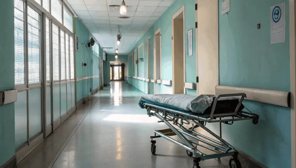Un brancard vide dans un hôpital